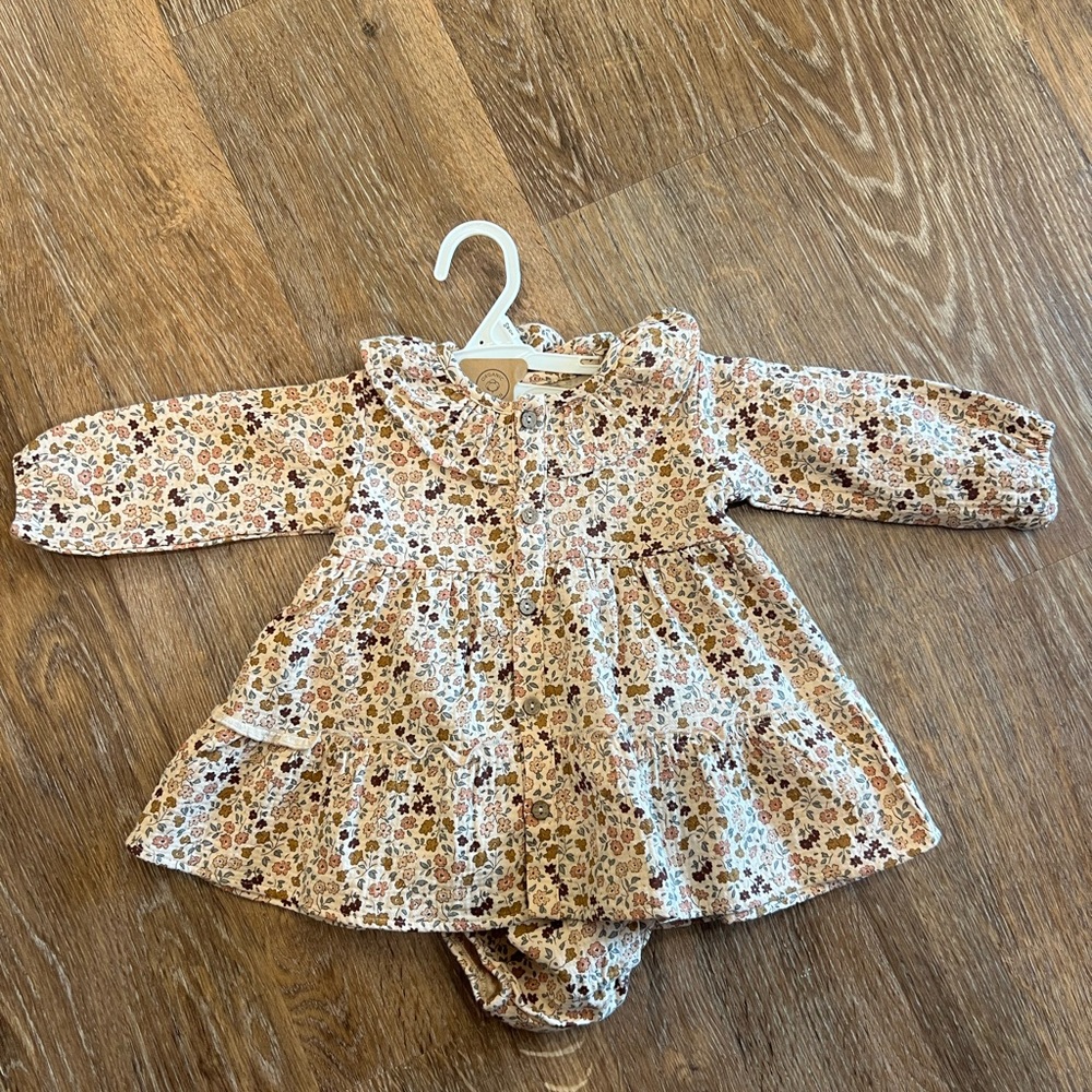 Quincy Mae Floral Button Dress with Bloomers